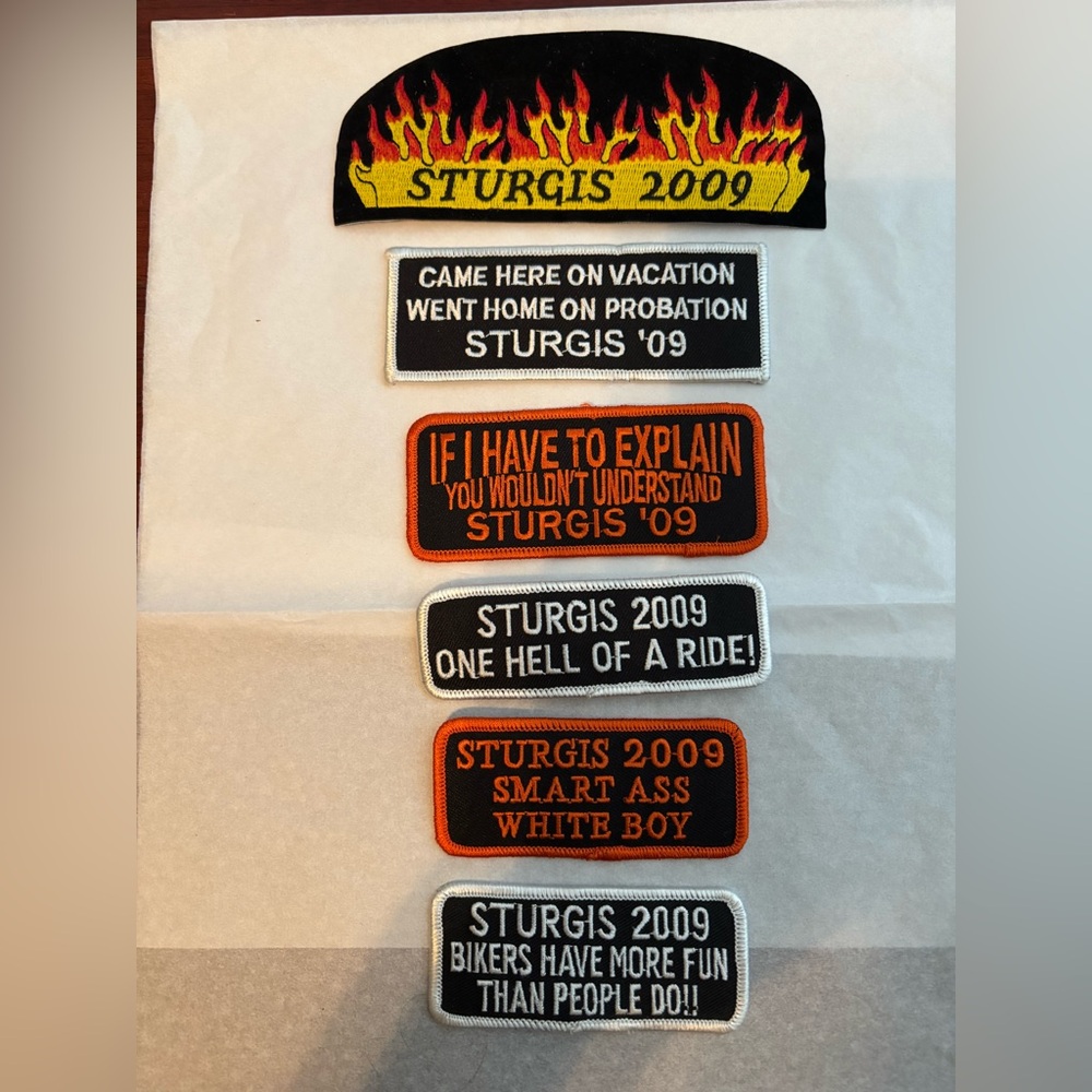 Lot of 6 Harley Davidson, motorcycle bike week Patches brand new vintage